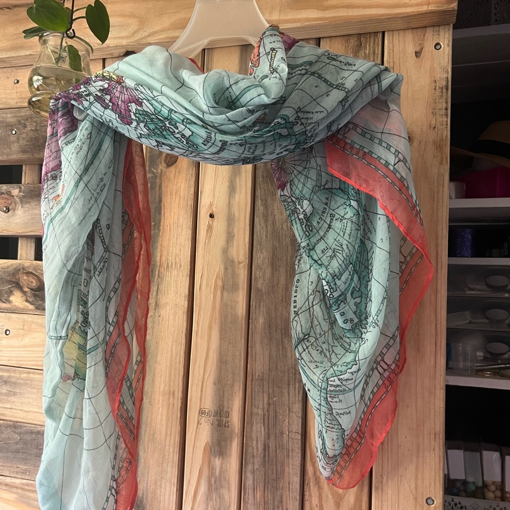 APT. 9 MULTI-COLOR LOOP SCARF - INFINITY – WORLD MAP WATER COLOR